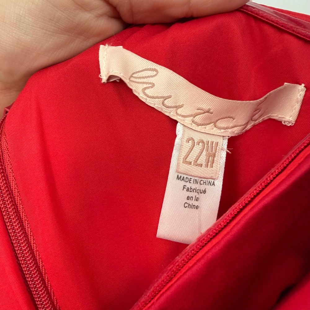 ANTHROPOLOGIE HUTCH COLOR BLOCK CREAM RED BOW‎ MAXI DRESS NWT 22W - Picture 3 of 12